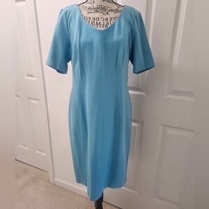 Talbots Sky Blue Midi Sheath Dress. Size 6